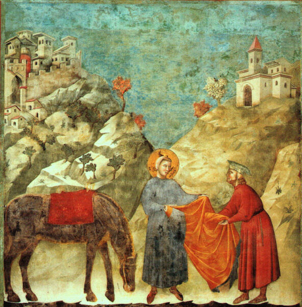 Sant Francesc donant el seu mantell a un pobre, Giotto di Bondone