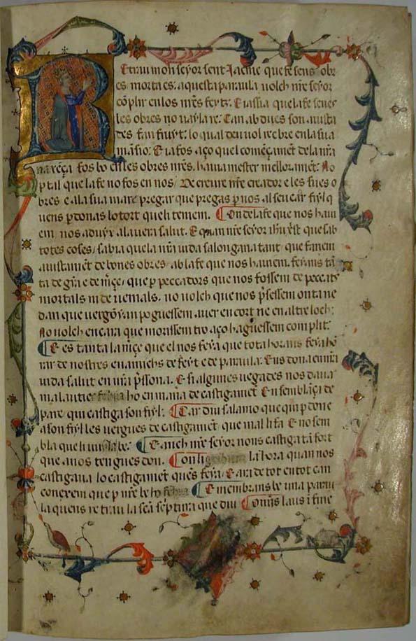 Llibre dels fets, manuscrit de Poblet, f. 1r