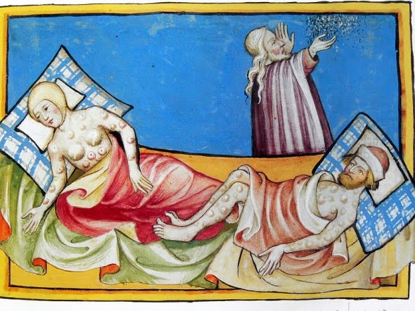 La pesta bubònica. Bíblia de Toggenburg (1411)